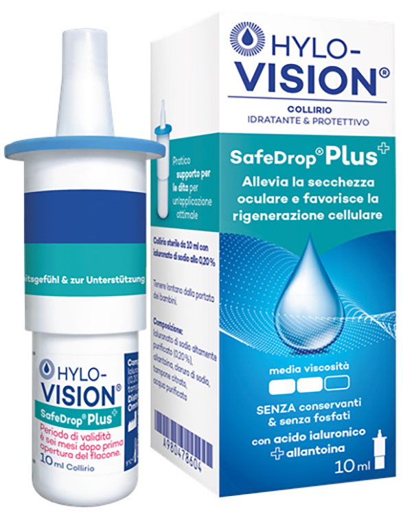 HYLOVISION SAFE DROP PLUS COLLIRIO IDRATANTE E PROTETTIVO 10 ML - Pharmaleader