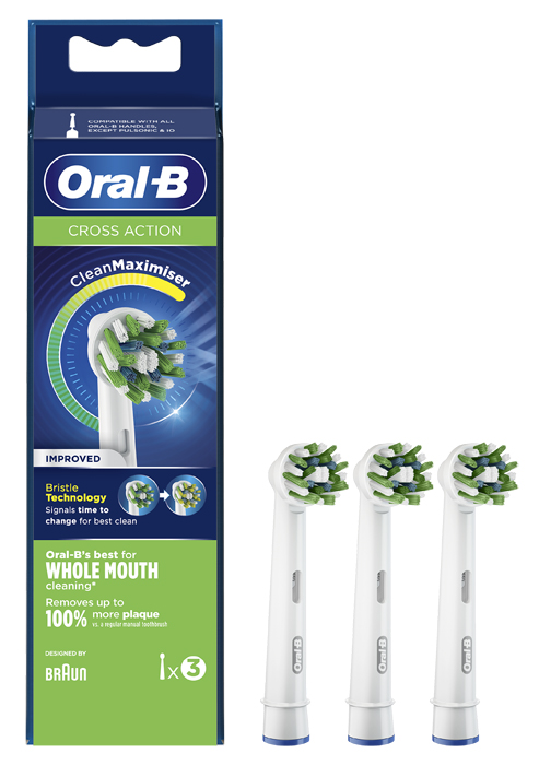 ORALB CROSS ACTION EB50 TESTINE PER SPAZZOLINO ELETTRICO 3 PEZZI - Pharmaleader