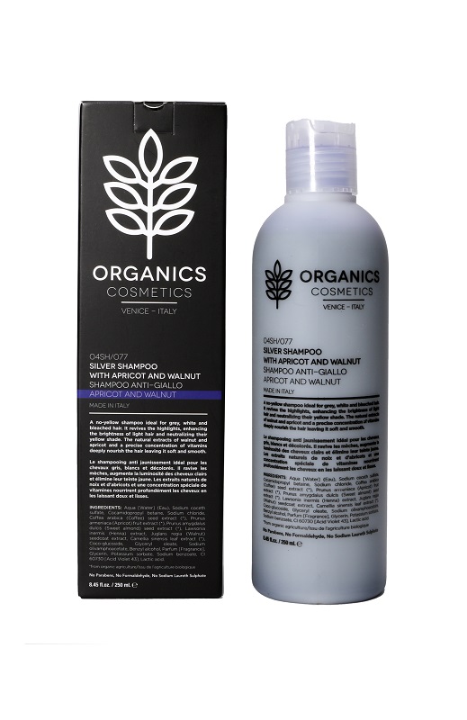 ORGANICS PHARM SILVER SHAMPOO WITH WALNUT AND APRICOT ANTI GIALLO 250 ML - Pharmaleader