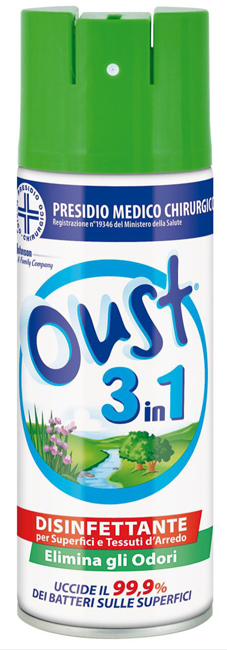 OUST 3 IN 1 DISINFETTANTE PER SUPERFICI E TESSUTI D'ARREDO 400 ML - Pharmaleader