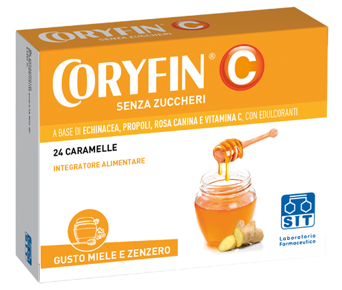 CORYFIN C SENZA ZUCCHERO MIELE ZENZERO 24 CARAMELLE - Pharmaleader