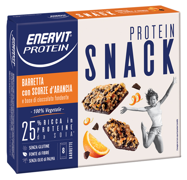 ENERVIT PROTEIN SNACK SCORZE ARANCIA VEGETALE 8 BARRETTE 27 G - Pharmaleader
