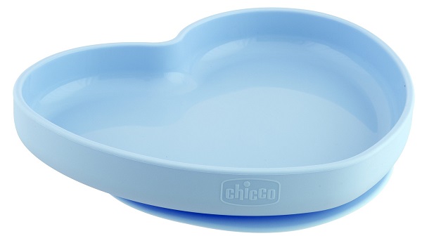 CHICCO PIATTO CUORE VENTOSA SILICONE BLU - Pharmaleader