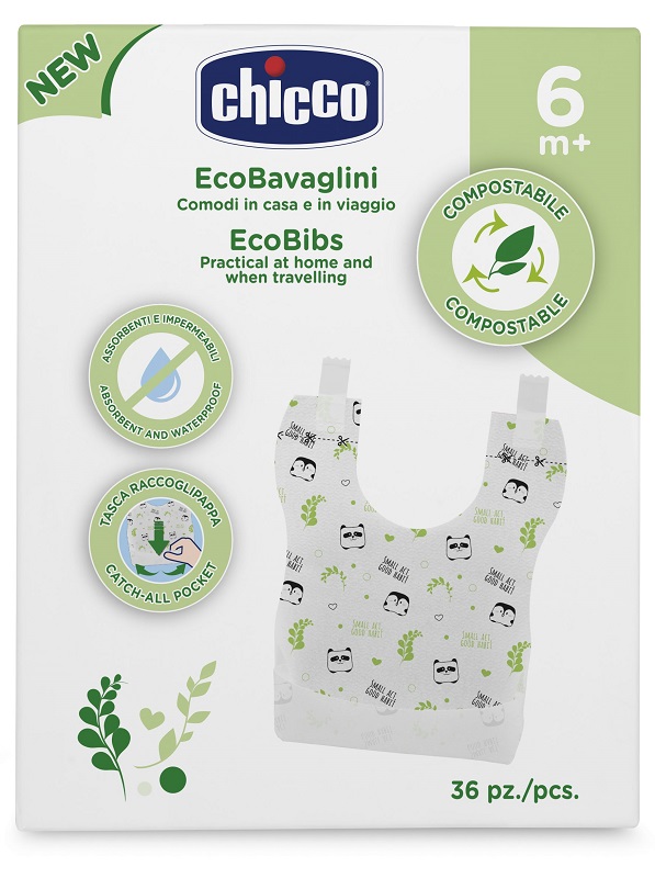 CHICCO BAVAGLINI MONOUSO COMPOSTABILI 36 PEZZI - Pharmaleader