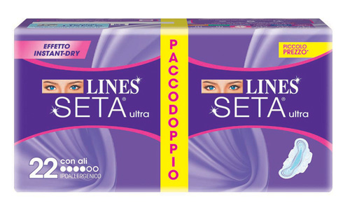 LINES SETA ULTRA ASSORBENTE CON ALI 22 PEZZI - Pharmaleader