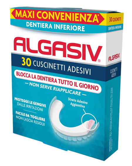 ALGASIV ADESIVO PER PROTESI DENTARIA INFERIORE 30 PEZZI - Pharmaleader