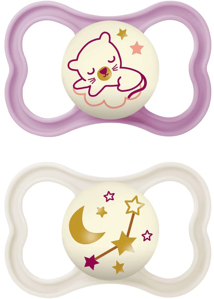MAM AIR NIGHT SUCCHIETTO 16+ MESI SILICONE FEMMINA 2 PEZZI - Pharmaleader