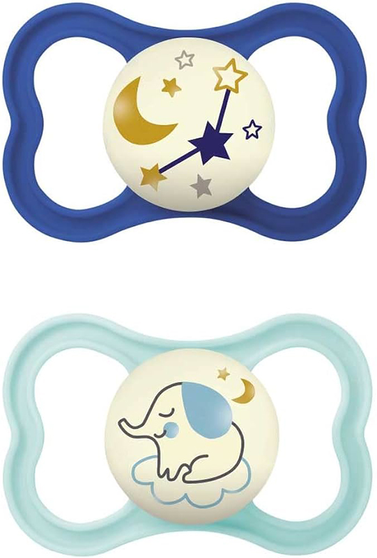 MAM AIR NIGHT SUCCHIETTO 16+ MESI SILICONE MASCHIO 2 PEZZI - Pharmaleader