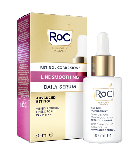 ROC RETINOL CORREXION LINE SMOOTHING SIERO VISO GIORNO 30 ML - Pharmaleader