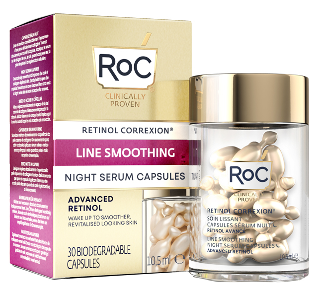 ROC RETINOL CORREXION LINE SMOOTHING SIERO VISO NOTTE 30 CAPSULE - Pharmaleader