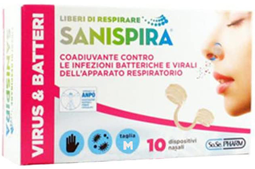 SANISPIRA VISUR & BATTERI FILTRO NASALE MEDIUM 10 PEZZI - Pharmaleader