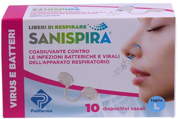 SANISPIRA VISUR & BATTERI FILTRO NASALE LARGE 10 PEZZI - Pharmaleader