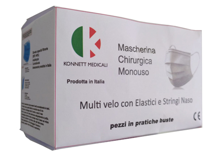 MASCHERINA CHIRURGICA MK 00F TIPO IIR 3 STRATI SMS 50 PEZZI - Pharmaleader