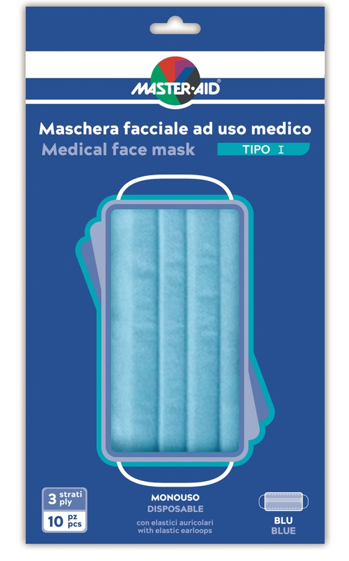 MASTER-AID MASCHERINA CHIRURGICA TIPO I MONOUSO 10 PEZZI - Pharmaleader