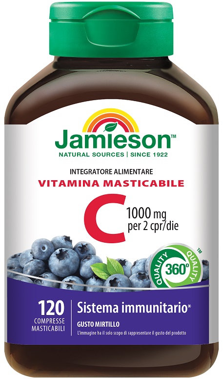 JAMIESON VITAMINA C 1000 MIRTILLO 120 COMPRESSE MASTICABILI - Pharmaleader