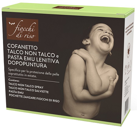 FIOCCHI DI RISO COFANETTO ZANZARE TALCO + PASTA EMU + TALCO NON TALCO SALVIETTE - Pharmaleader