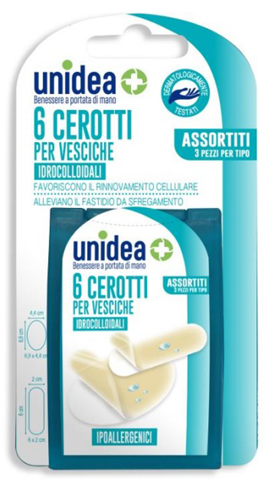 CEROTTO IDROCOLLOIDALE ASSORTITI UNIDEA PER VESCICHE 6 PEZZI - Pharmaleader