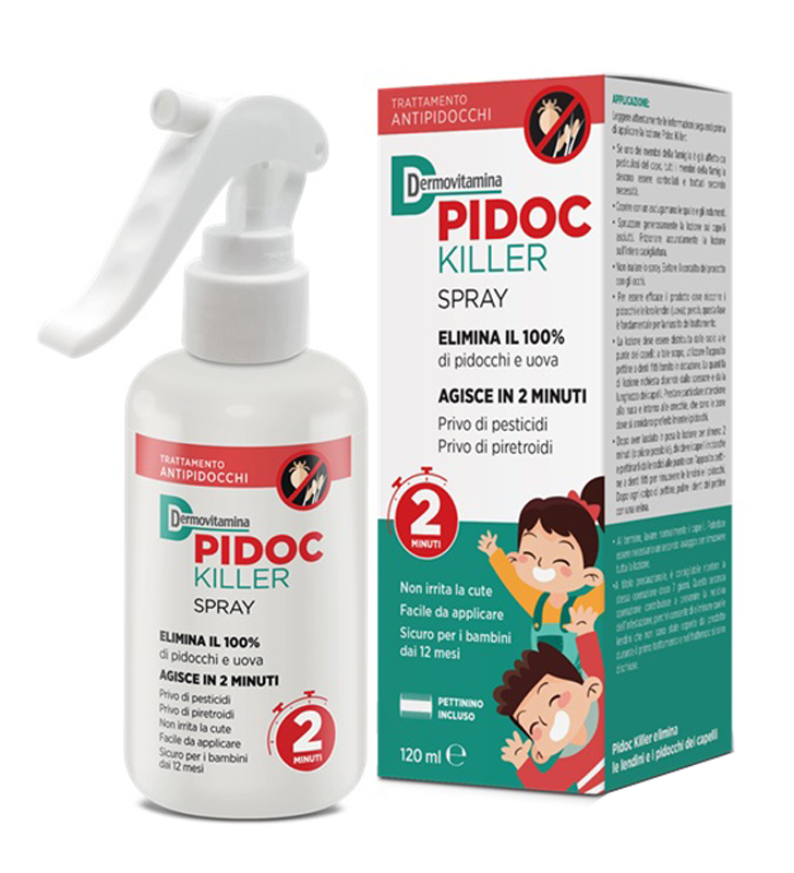 DERMOVITAMINA PIDOC KILLER SPRAY 120 ML PETTININO INCLUSO - Pharmaleader