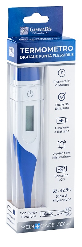 TERMOMETRO DIGITALE PUNTA FLESSIBILE CON CUSTODIA PROTETTIVA MEDICARE - Pharmaleader