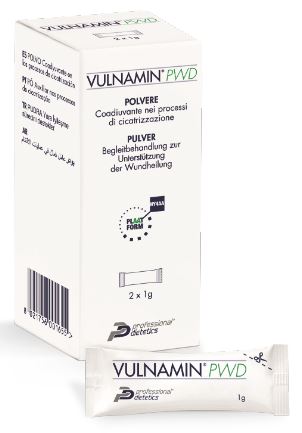 VULNAMIN PWD MEDICAZIONE INTERATTIVA IN POLVERE DI SODIO JALURONATO E AMINOACIDI 2 STICK PACK - Pharmaleader
