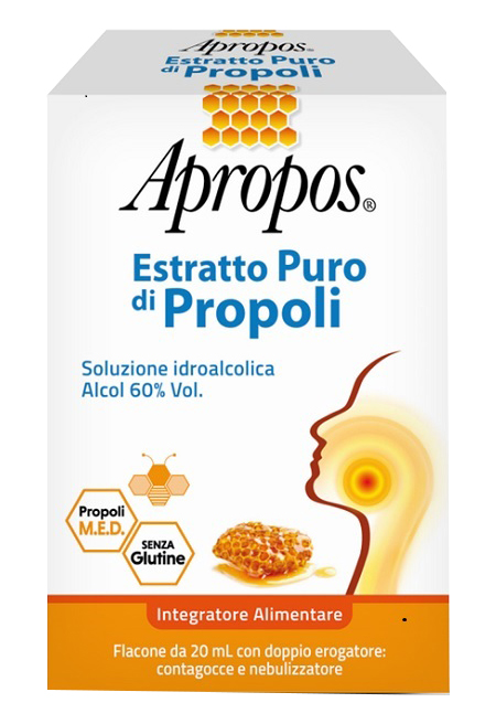 APROPOS ESTRATTO PURO DI PROPOLI SPRAY+CONTAGOCCE 20 ML - Pharmaleader