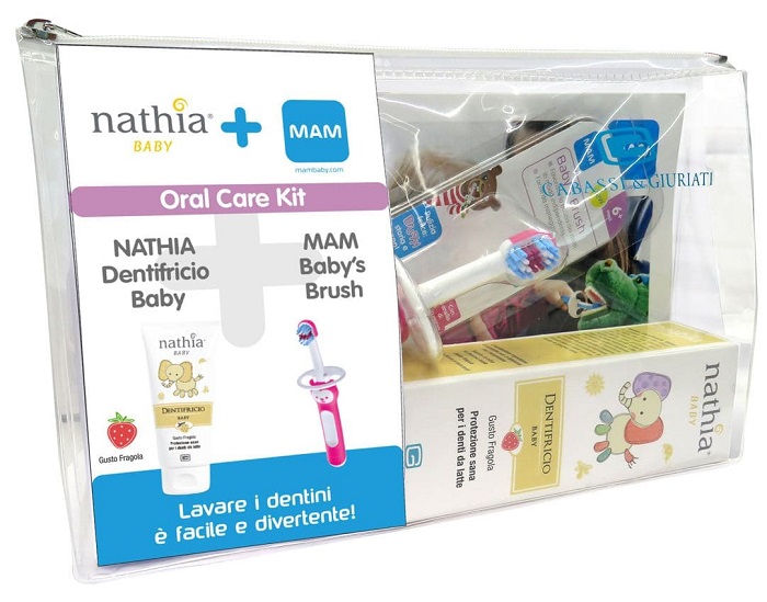 ORAL CARE KIT NEUTRO 1 DENTIFRICIO BABY NATHIA 50 ML + 1 MAM BABY'S BRUSH - Pharmaleader