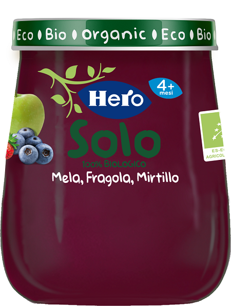 HERO BABY SOLO OMOGENEIZZATO MELA FRAGOLA MIRTILLO 120 G - Pharmaleader