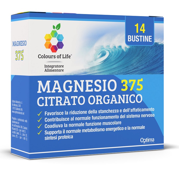 COLOURS OF LIFE MAGNESIO 375 CITRATO ORGANICO 14 BUSTINE DA 4 G - Pharmaleader