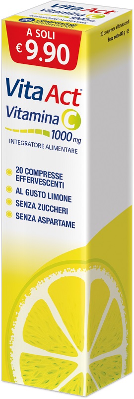VITA ACT VITAMINA C 1000MG 20 COMPRESSE EFFERVESCENTI LIMONE - Pharmaleader