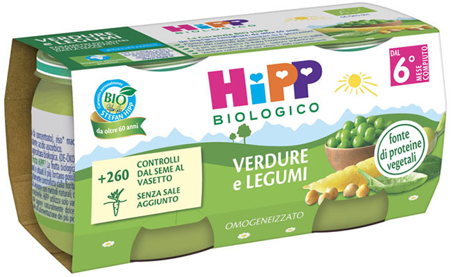 HIPP BIO OMOGENEIZZATO VERDURE/LEGUMI 2X80 G - Pharmaleader