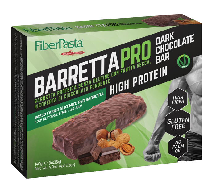 FIBERPASTA BARRETTA PROT DARK CHOCOLATE 4X35 G - Pharmaleader