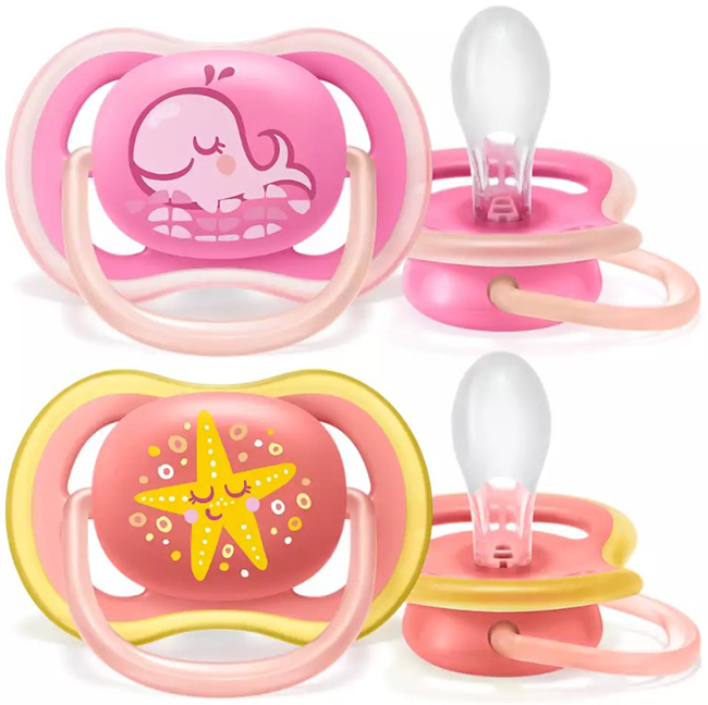 AVENT ULTRA AIR SUCCHIETTO BALENA/STELLA FEMMINA 6-18 MESI 2 PEZZI - Pharmaleader