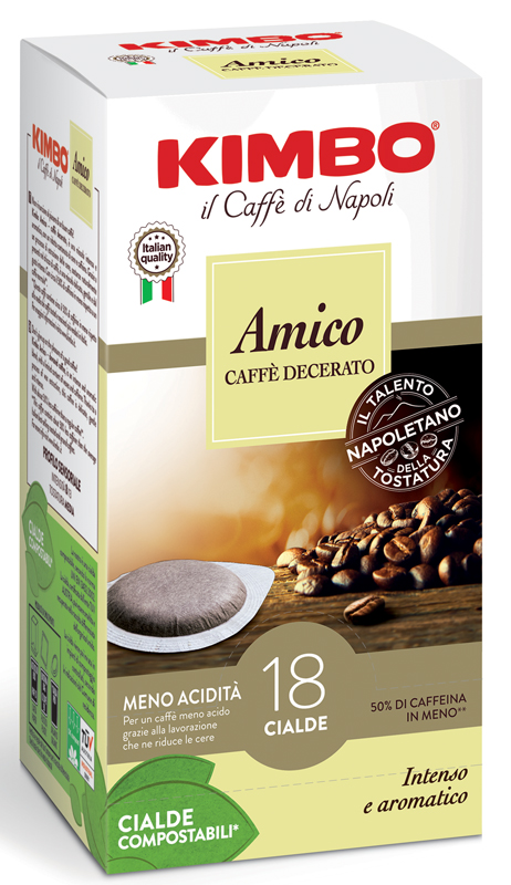 KIMBO AMICO CAFFE' TORREFATTO E DECERATO 18 CIALDE 7 G - Pharmaleader