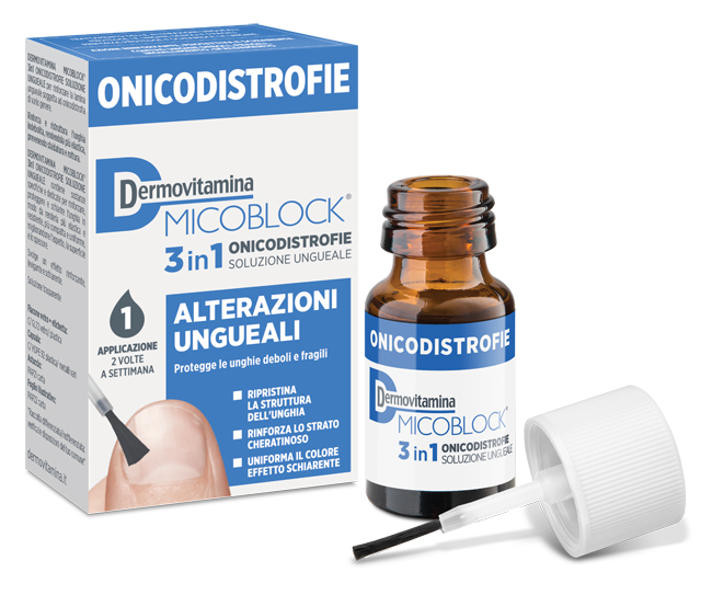 DERMOVITAMINA MICOBLOCK 3 IN 1 ONICODISTROFIE ALTERAZIONI UNGUEALI 7 ML - Pharmaleader