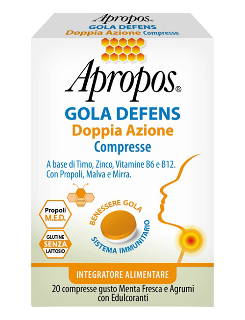 APROPOS GOLA DEFENS DOPPIA AZIONE 20 COMPRESSE - Pharmaleader