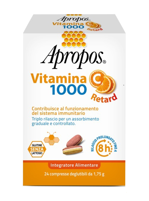 APROPOS VITAMINA C 1000 A RILASCIO PROLUNGATO 24 COMPRESSE DEGLUTIBILI - Pharmaleader