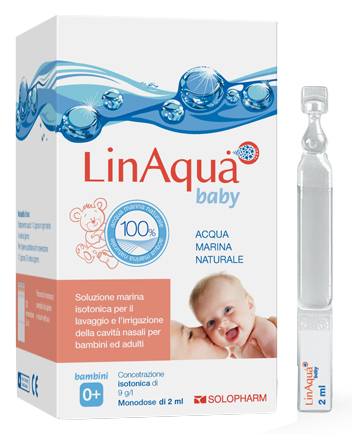 SOLUZIONE ISOTONICA PER LAVAGGI NASALI LINAQUA BABY 30 FLACONCINI MONODOSE 2ML - Pharmaleader
