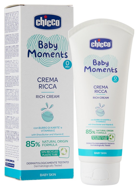 CHICCO BABY MOMENTS CREMA RICCA CON BURRO DI KARITE' E VITAMINA E 100 ML - Pharmaleader