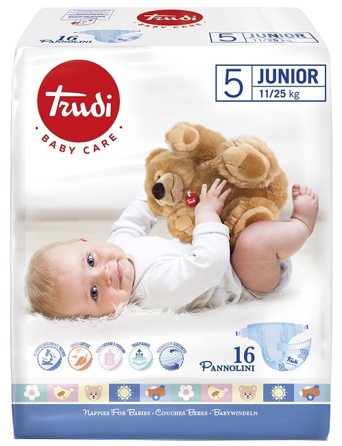 TRUDI BABY CARE PANNOLINO BAMBINI JUNIOR 11/25 KG 16 PEZZI - Pharmaleader