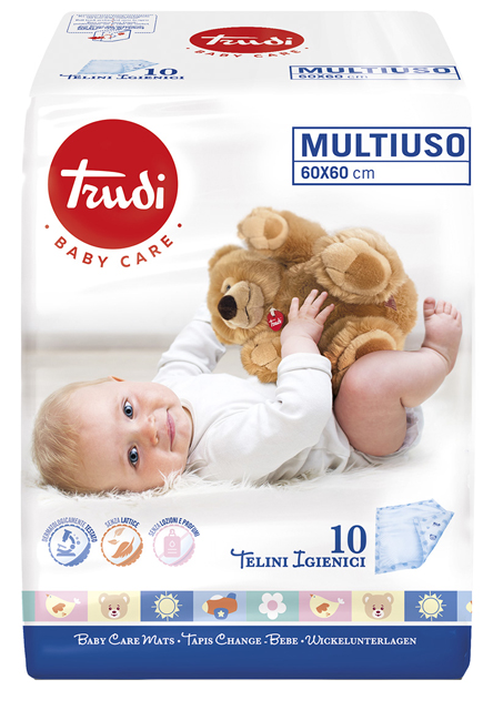 TRUDI BABY CARE TELINI MULTIUSO 60X60 CM 10 PEZZI - Pharmaleader