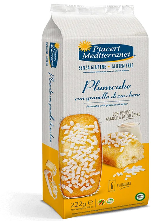PIACERI MEDITERRANEI PLUMCAKE GRANELLA ZUCCHERO 6 PEZZI 37 G - Pharmaleader