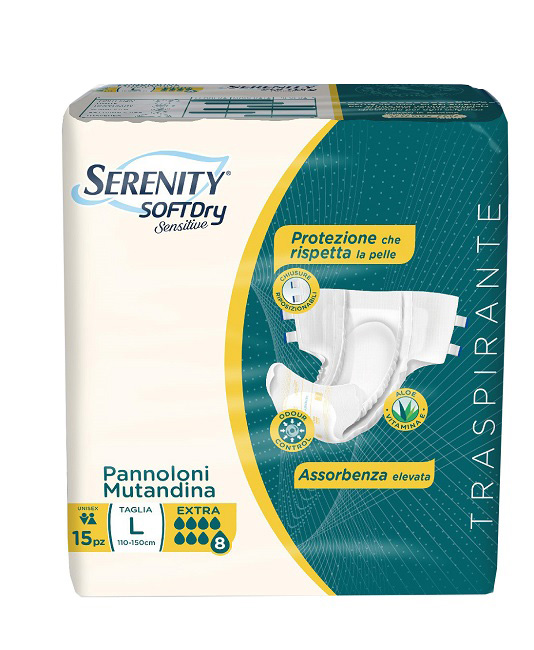 PANNOLONE MUTANDINA SERENITY SD SENSITIVE EXTRA L 15 PEZZI - Pharmaleader