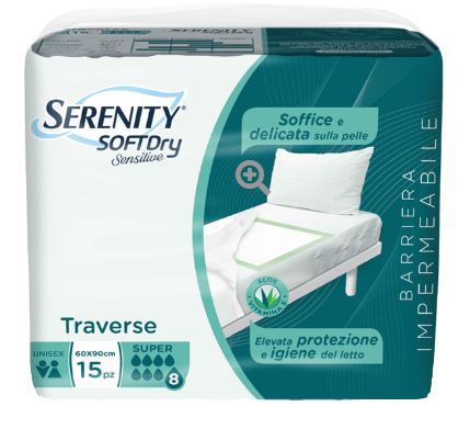 SERENITY TRAVERSA SD SENSITIVE SUPER 60X90 CM 15 PEZZI - Pharmaleader