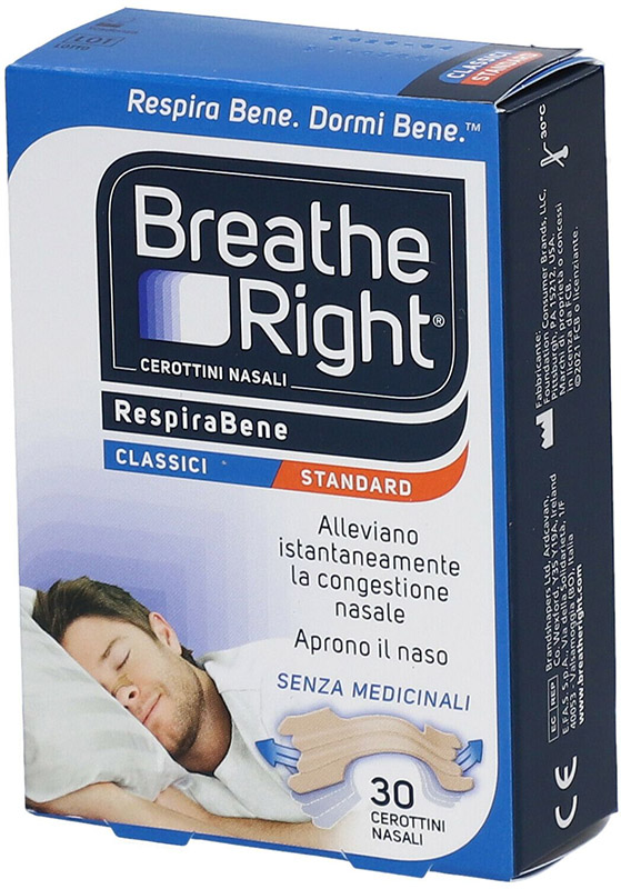 CEROTTI NASALI BREATHE RIGHT CLASSICI 30 PEZZI - Pharmaleader