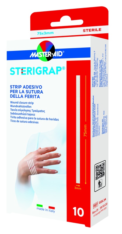MASTER-AID STERIGRAP STRIP ADESIVO SUTURA FERITE 75X3 MM 10 PEZZI - Pharmaleader