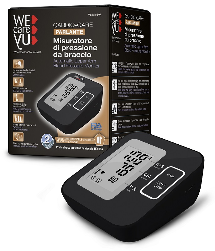 MISURATORE DI PRESSIONE DA BRACCIO PARLANTE WECAREYU CARDIO CARE - Pharmaleader