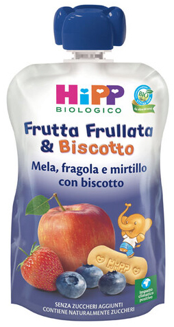 HIPP BIO FRUTTA FRULL&BISCOTTO MELA FRAGOLA MIRTILLO BISCOTTO 90 G - Pharmaleader