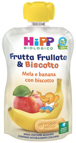HIPP BIO FRUTTA FRULLATA&BISCOTTO MELA BANANA BISCOTTO 90 G - Pharmaleader
