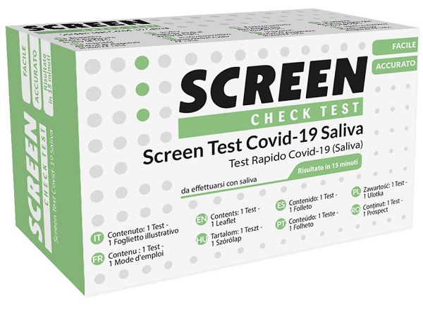 SCREEN TEST ANTIGENICO RAPIDO AUTODIAGNOSTICO COVID-19 SARS-COV-2 CAMPIONI SALIVARI SELFTEST COVID SALIVA SCREEN - Pharmaleader
