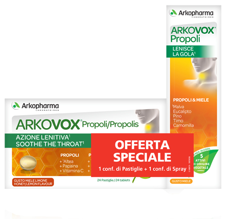 ARKOVOX PROPOLI PACK 24 COMPRESSE + SPRAY 30 ML - Pharmaleader